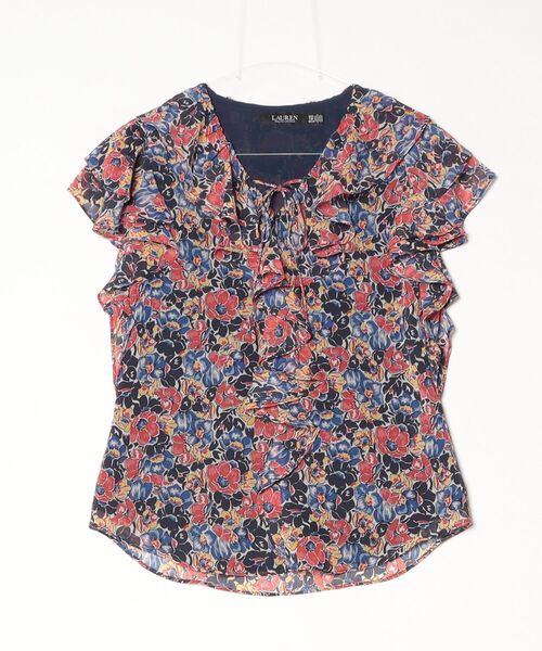 LAUREN RALPH LAUREN（ローレン ラルフ ローレン）の「フローラル フリルトリム ジョーゼット ブラウス（シャツ/ブラウス・レディース・マルチ・S/M/XS/XXS）」の3枚目の写真
