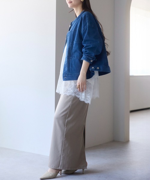 PREFERIR（プレフェリール）の「【体型カバー／レイヤード】裾レースロングカットソー プルオーバー（Tシャツ/カットソー・レディース・オフホワイト/ブラック・FREE）」の12枚目の写真