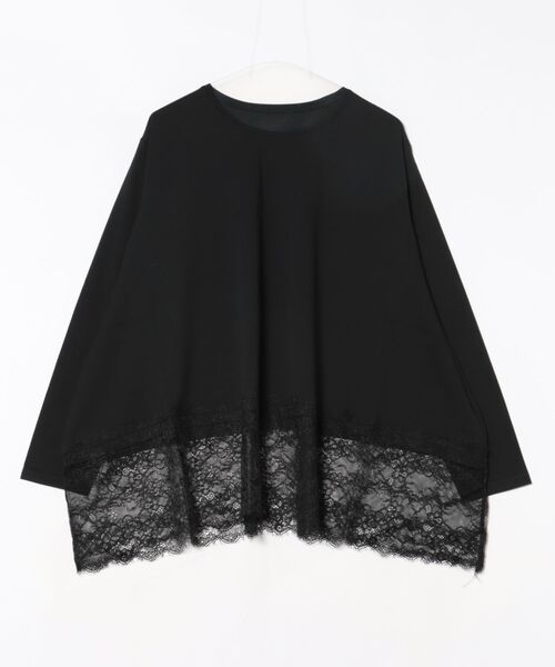 PREFERIR(プレフェリール)の「【体型カバー/レイヤード】裾レースロングカットソー プルオーバー(Tシャツ/カットソー・レディース・オフホワイト/ブラック・FREE)」の3枚目の写真