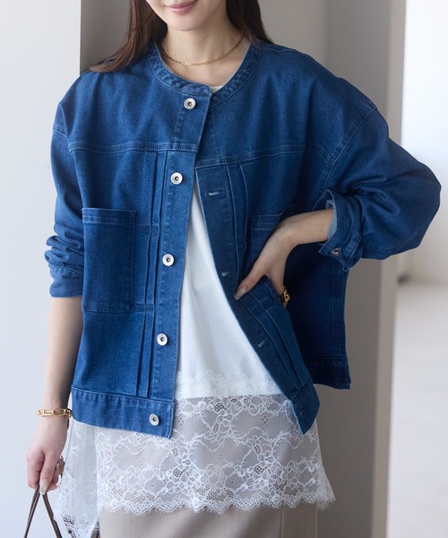 PREFERIR(プレフェリール)の「【体型カバー/レイヤード】裾レースロングカットソー プルオーバー(Tシャツ/カットソー・レディース・オフホワイト/ブラック・FREE)」の4枚目の写真