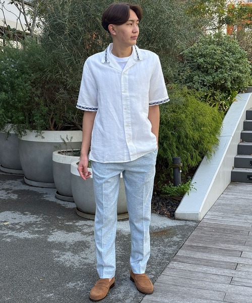 BANANA REPUBLIC FACTORY STORE(バナナリパブリック ファクトリーストア)の「BANANA REPUBLIC FACTORY STORE スタンダードフィット エンブロイダリー リゾートシャツ(シャツ/ブラウス・メンズ・ホワイト/アイボリー・S/M/L/XL)」の8枚目の写真