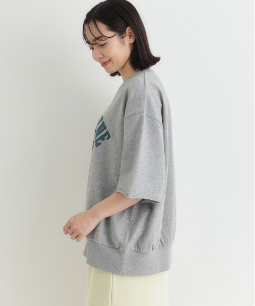 Right-on（ライトオン）の「HONEYSUCKLE ROSE(ハニーサックルローズ)【サマスウェ】カレッジロゴＴシャツ（Tシャツ/カットソー・レディース・オフホワイト/グレー/ダークグレー/オレンジ・M/L/S）」の8枚目の写真