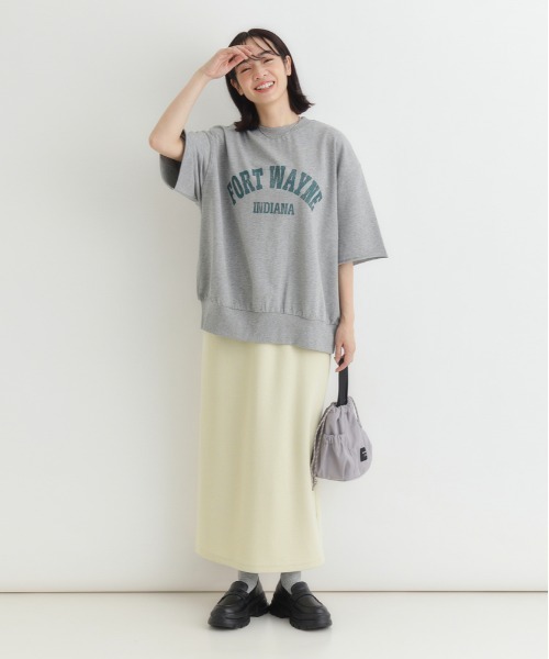 Right-on（ライトオン）の「HONEYSUCKLE ROSE(ハニーサックルローズ)【サマスウェ】カレッジロゴＴシャツ（Tシャツ/カットソー・レディース・オフホワイト/グレー/ダークグレー/オレンジ・M/L/S）」の10枚目の写真