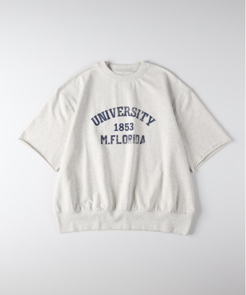 Right-on（ライトオン）の「HONEYSUCKLE ROSE(ハニーサックルローズ)【サマスウェ】カレッジロゴＴシャツ（Tシャツ/カットソー・レディース・オフホワイト/グレー/ダークグレー/オレンジ・M/L/S）」の11枚目の写真