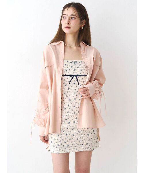 CALNAMUR(カルナムール)の「バックリボンオーバーコットンシャツ(シャツ/ブラウス・レディース・ピンク/イエロー/ベージュ・FREE)」の4枚目の写真