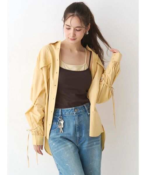 CALNAMUR(カルナムール)の「バックリボンオーバーコットンシャツ(シャツ/ブラウス・レディース・ピンク/イエロー/ベージュ・FREE)」の7枚目の写真