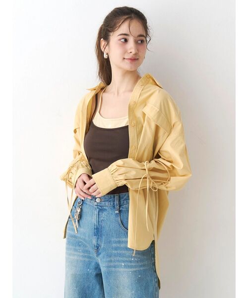 CALNAMUR(カルナムール)の「バックリボンオーバーコットンシャツ(シャツ/ブラウス・レディース・ピンク/イエロー/ベージュ・FREE)」の9枚目の写真