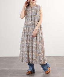 YARRA（ヤラ）の「YARRA 綿100% ノースリワンピース インド綿プリント生地使用（ワンピース）」