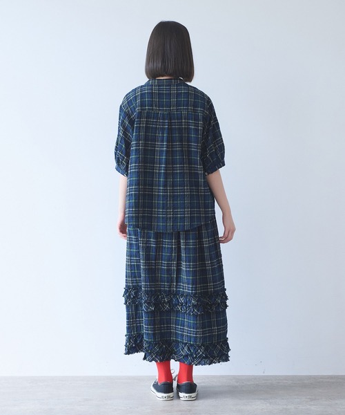 bulle de savon(ビュルデサボン)の「△サッカー タータンチェック ブラウス(シャツ/ブラウス・レディース・ネイビー/レッド・FREE)」の22枚目の写真