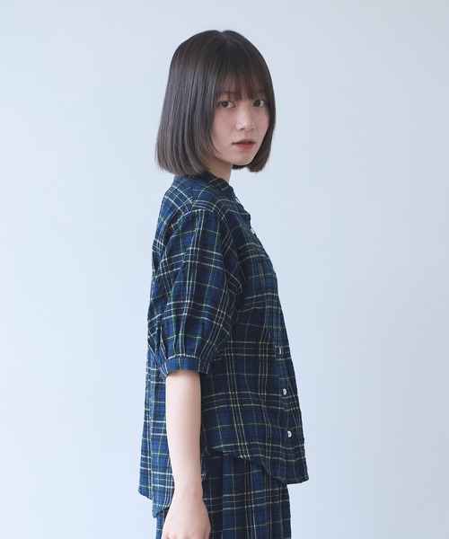 bulle de savon(ビュルデサボン)の「△サッカー タータンチェック ブラウス(シャツ/ブラウス・レディース・ネイビー/レッド・FREE)」の14枚目の写真