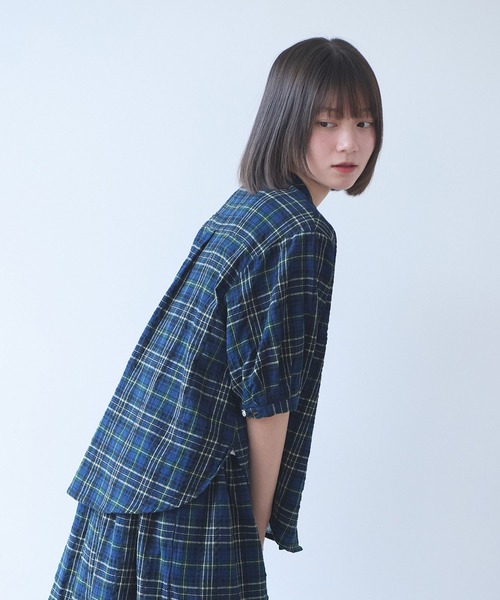 bulle de savon(ビュルデサボン)の「△サッカー タータンチェック ブラウス(シャツ/ブラウス・レディース・ネイビー/レッド・FREE)」の16枚目の写真