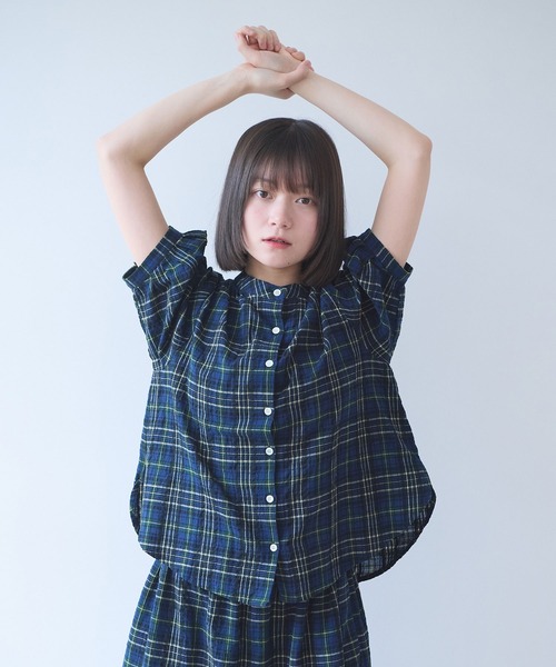 bulle de savon(ビュルデサボン)の「△サッカー タータンチェック ブラウス(シャツ/ブラウス・レディース・ネイビー/レッド・FREE)」の11枚目の写真
