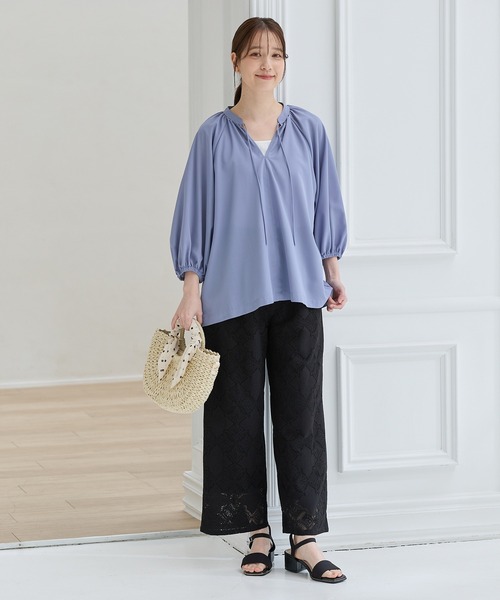 Honeys（ハニーズ）の「レースストレートパンツ（その他パンツ・レディース・アイボリー/ブラック・3L/L/LL/M/S）」の5枚目の写真