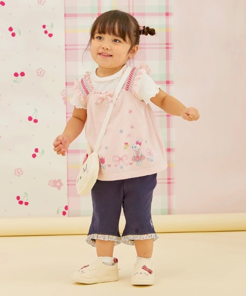 KP(ケーピー)の「SZ天竺 5分丈フリルパンツ(その他パンツ・キッズ・ネイビー/ピンク・90cm/100cm/80cm)」の6枚目の写真