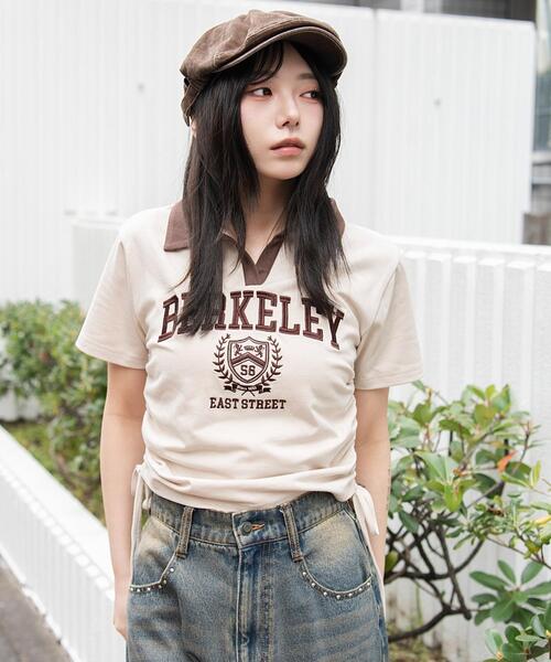 WEGO（ウィゴー）の「WEGO/スキッパーサイドドロストT（Tシャツ/カットソー・レディース・ブラウン/ホワイト/ネイビー/ホワイト系その他・FREE）」の17枚目の写真