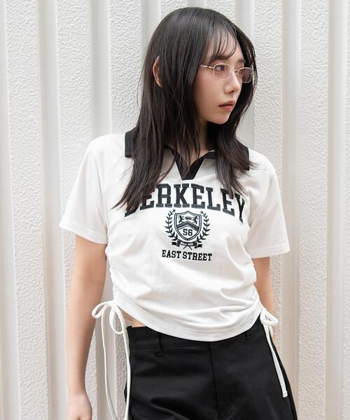 WEGO（ウィゴー）の「WEGO/スキッパーサイドドロストT（Tシャツ/カットソー・レディース・ブラウン/ホワイト/ネイビー/ホワイト系その他・FREE）」の11枚目の写真