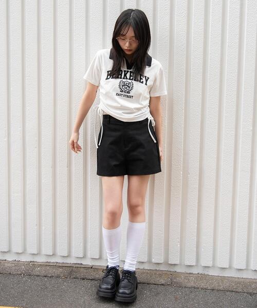 WEGO（ウィゴー）の「WEGO/スキッパーサイドドロストT（Tシャツ/カットソー・レディース・ブラウン/ホワイト/ネイビー/ホワイト系その他・FREE）」の14枚目の写真