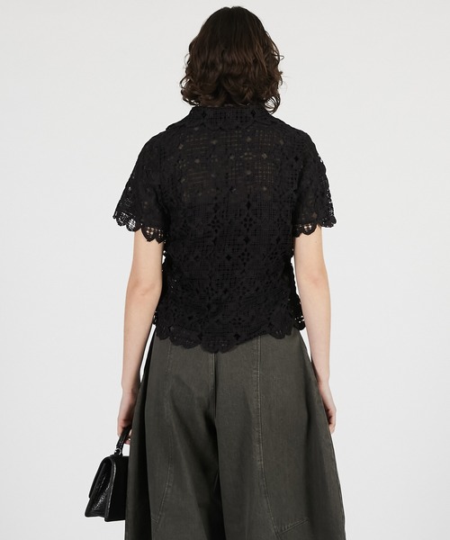 PRANK PROJECT（プランクプロジェクト）の「【2026Summer Pre-Order】スカラップクローバーレーストップ / Scallop Clover Lace Top（シャツ/ブラウス・レディース・ホワイト/ブラック・FREE）」の13枚目の写真