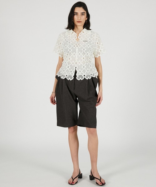 PRANK PROJECT（プランクプロジェクト）の「【2026Summer Pre-Order】スカラップクローバーレーストップ / Scallop Clover Lace Top（シャツ/ブラウス・レディース・ホワイト/ブラック・FREE）」の10枚目の写真