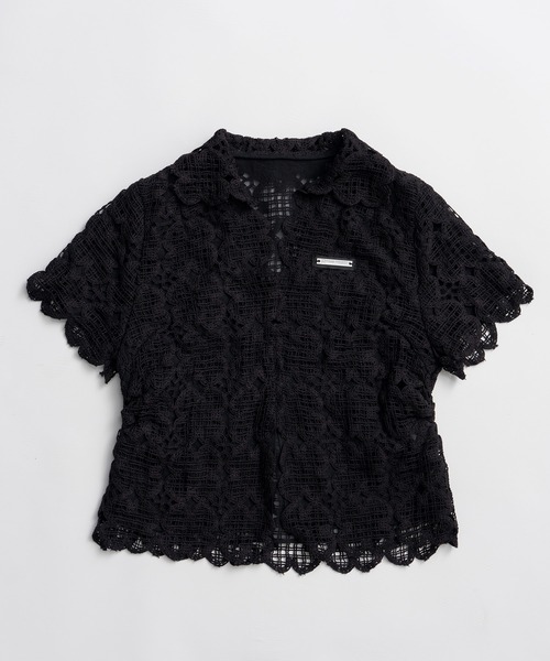 PRANK PROJECT（プランクプロジェクト）の「【2026Summer Pre-Order】スカラップクローバーレーストップ / Scallop Clover Lace Top（シャツ/ブラウス・レディース・ホワイト/ブラック・FREE）」の3枚目の写真