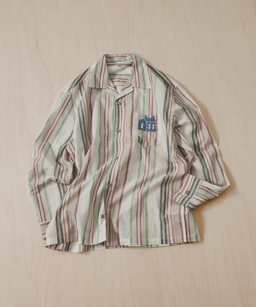 KHOKI/コッキ】Hand-Embroidered Stripe Shirt（シャツ/ブラウス