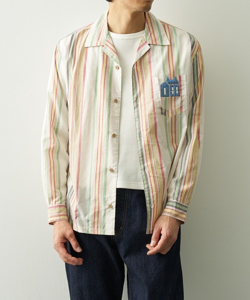 KHOKI/コッキ】Hand-Embroidered Stripe Shirt（シャツ/ブラウス