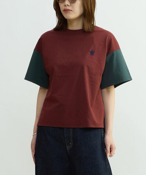 CONVERSE TOKYO（コンバーストウキョウ）の「COLOR SWITCHING TEE（Tシャツ/カットソー・レディース・ホワイト/ボルドー・FREE）」の19枚目の写真