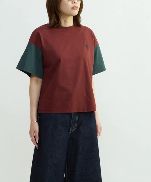 CONVERSE TOKYO（コンバーストウキョウ）の「COLOR SWITCHING TEE（Tシャツ/カットソー・レディース・ホワイト/ボルドー・FREE）」の17枚目の写真