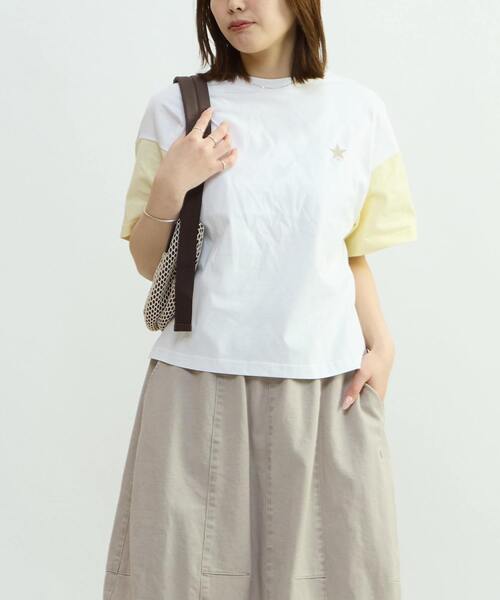 CONVERSE TOKYO（コンバーストウキョウ）の「COLOR SWITCHING TEE（Tシャツ/カットソー・レディース・ホワイト/ボルドー・FREE）」の15枚目の写真