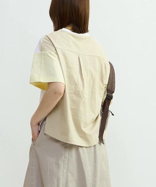 CONVERSE TOKYO（コンバーストウキョウ）の「COLOR SWITCHING TEE（Tシャツ/カットソー・レディース・ホワイト/ボルドー・FREE）」の14枚目の写真