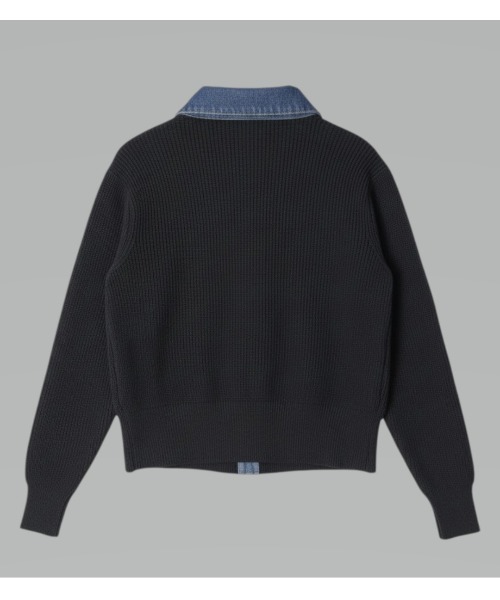 Human 2nd Occasion（ヒューマンセカンドオケージョン）の「デニム×リブニットトップス（ニット/セーター・レディース・ブラック/グレー・M/L）」の17枚目の写真