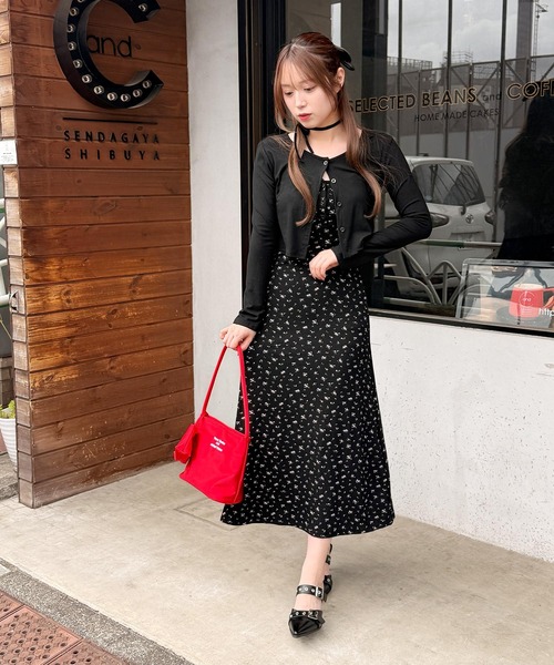 frunco(フランコ)の「小花柄ロングキャミワンピース×カーディガンセット(ワンピース・レディース・アイボリー/ブラック/ネイビー・FREE)」の21枚目の写真