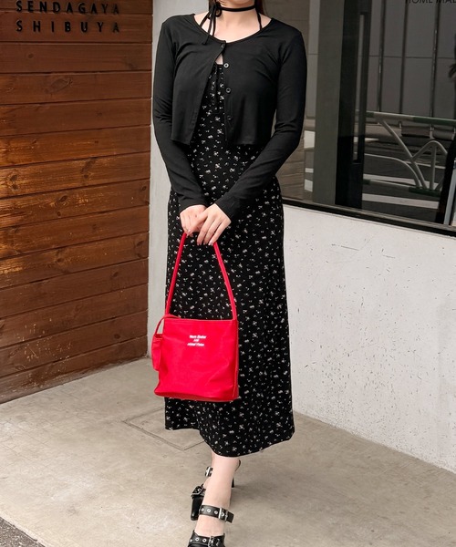 frunco(フランコ)の「小花柄ロングキャミワンピース×カーディガンセット(ワンピース・レディース・アイボリー/ブラック/ネイビー・FREE)」の10枚目の写真