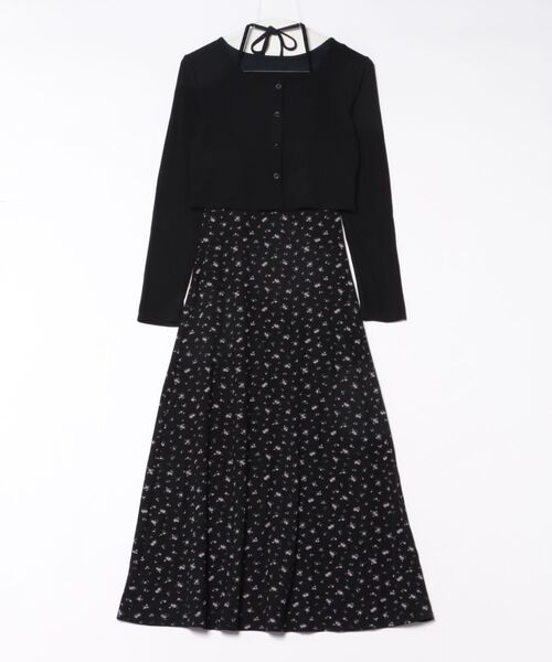 frunco(フランコ)の「小花柄ロングキャミワンピース×カーディガンセット(ワンピース・レディース・アイボリー/ブラック/ネイビー・FREE)」の7枚目の写真