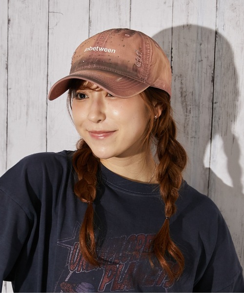 GORGE（ゴージ）の「《ラインストーン・ダメージ加工》キャップ／ストリート／オールシーズン／全3色（キャップ・レディース・ピンク/チャコール/ブラック・F）」の5枚目の写真
