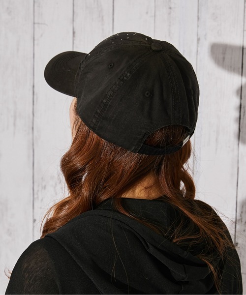 GORGE（ゴージ）の「《ラインストーン・ダメージ加工》キャップ／ストリート／オールシーズン／全3色（キャップ・レディース・ピンク/チャコール/ブラック・F）」の13枚目の写真