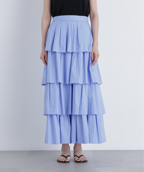 N.（N. Natural Beauty Basic）（エヌエヌナチュラルビューティーベーシック）の「ブロードティアードスカート（スカート・レディース・ブルー系その他2/ブラック/オフホワイト・P/S/MEDIUM）」の8枚目の写真