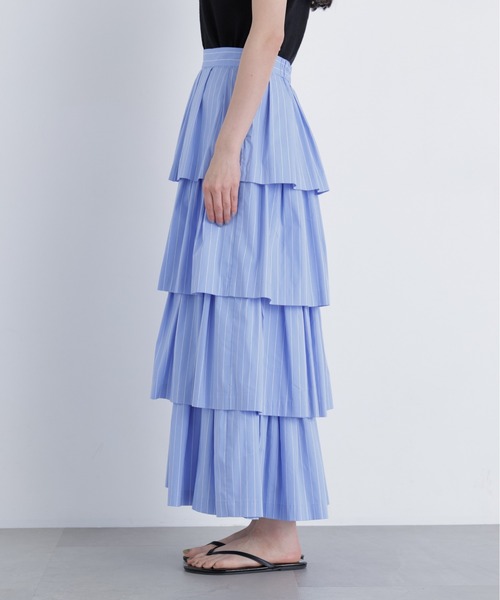 N.（N. Natural Beauty Basic）（エヌエヌナチュラルビューティーベーシック）の「ブロードティアードスカート（スカート・レディース・ブルー系その他2/ブラック/オフホワイト・P/S/MEDIUM）」の9枚目の写真