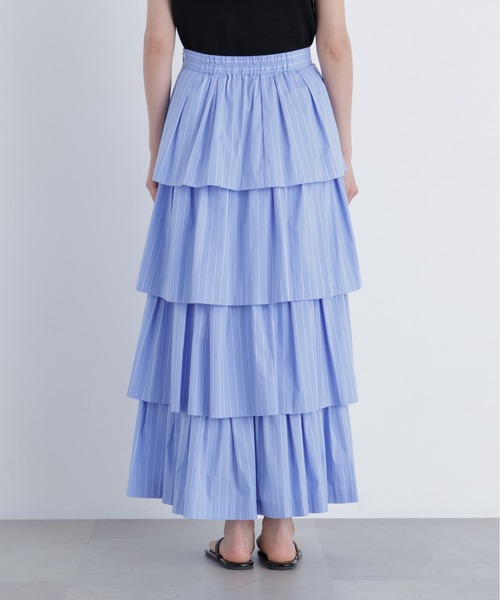 N.（N. Natural Beauty Basic）（エヌエヌナチュラルビューティーベーシック）の「ブロードティアードスカート（スカート・レディース・ブルー系その他2/ブラック/オフホワイト・P/S/MEDIUM）」の10枚目の写真