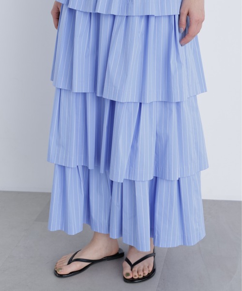 N.（N. Natural Beauty Basic）（エヌエヌナチュラルビューティーベーシック）の「ブロードティアードスカート（スカート・レディース・ブルー系その他2/ブラック/オフホワイト・P/S/MEDIUM）」の13枚目の写真