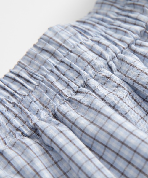 LA POMME petit（ラポミ・プチ）の「Ruffle-Trim Plaid Midi Skirt（スカート・レディース・カーキ/ブルー/ネイビー・FREE）」の6枚目の写真