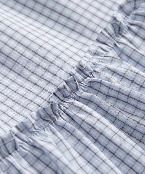 LA POMME petit（ラポミ・プチ）の「Ruffle-Trim Plaid Midi Skirt（スカート・レディース・カーキ/ブルー/ネイビー・FREE）」の5枚目の写真