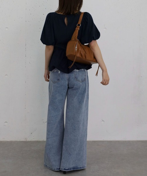 archives(アルシーヴ)の「ラウンドバルーンドッキングカットTOPS(Tシャツ/カットソー・レディース・オフホワイト/グレー/ネイビー・MEDIUM)」の14枚目の写真