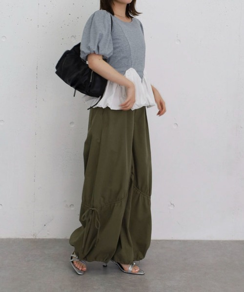 archives(アルシーヴ)の「ラウンドバルーンドッキングカットTOPS(Tシャツ/カットソー・レディース・オフホワイト/グレー/ネイビー・MEDIUM)」の6枚目の写真