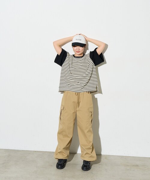 B-DAY STORE(ビーデイストア)の「【B-DAY STORE】ボーダーTシャツ(Tシャツ/カットソー・レディース・ブラック/ホワイト・0)」の5枚目の写真