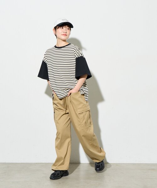 B-DAY STORE(ビーデイストア)の「【B-DAY STORE】ボーダーTシャツ(Tシャツ/カットソー・レディース・ブラック/ホワイト・0)」の7枚目の写真