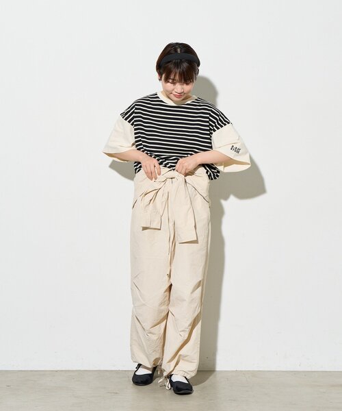 B-DAY STORE（ビーデイストア）の「【B-DAY STORE】ボーダーTシャツ（Tシャツ/カットソー・レディース・ブラック/ホワイト・0）」の7枚目の写真