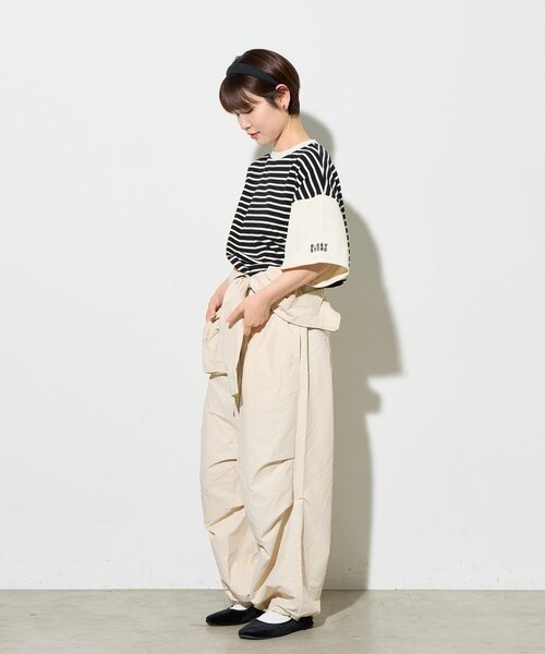 B-DAY STORE（ビーデイストア）の「【B-DAY STORE】ボーダーTシャツ（Tシャツ/カットソー・レディース・ブラック/ホワイト・0）」の8枚目の写真
