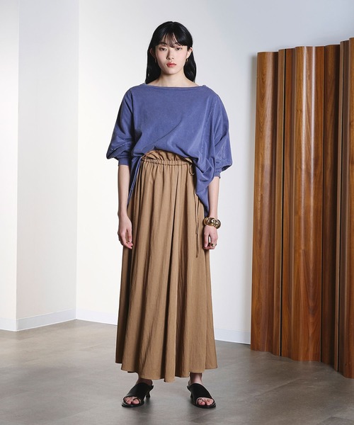 ROSE BUD(ローズバッド)の「(CREOLME)GATHER AND FLARE SKIRT(スカート・レディース・ベージュ/ネイビー・S/M)」の10枚目の写真