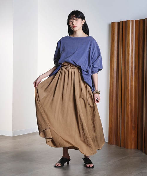 ROSE BUD(ローズバッド)の「(CREOLME)GATHER AND FLARE SKIRT(スカート・レディース・ベージュ/ネイビー・S/M)」の11枚目の写真